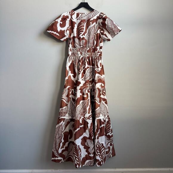 NEW Anthropologie Somerset Maxi Dress in Cedar Brown Floral Leaf Size Small - Picture 10 of 14